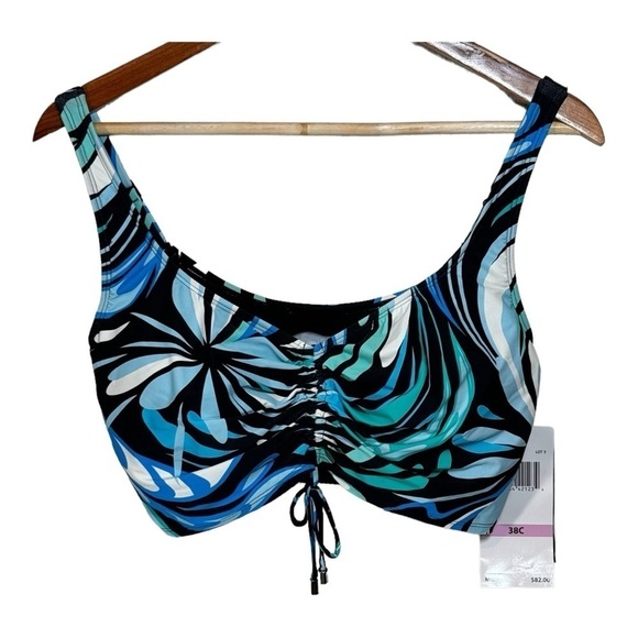 Coco Reef Elevate Printed Bra-sized Shirred Bikini Top NWT - Picture 2 of 6